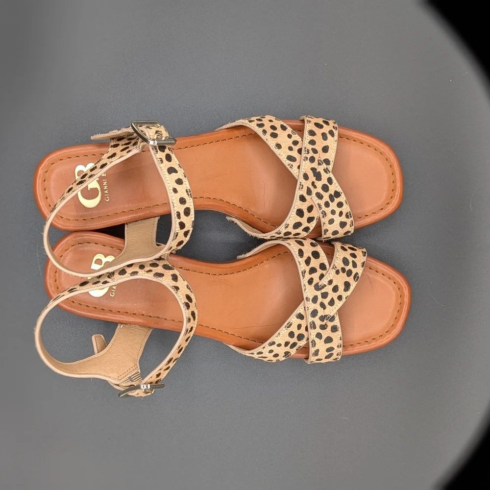 Gianni Bini Leopard Print Block Heels - Picture 6 of 8
